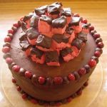 Chocolate Cake with Chocolate & Cranberry Frostings